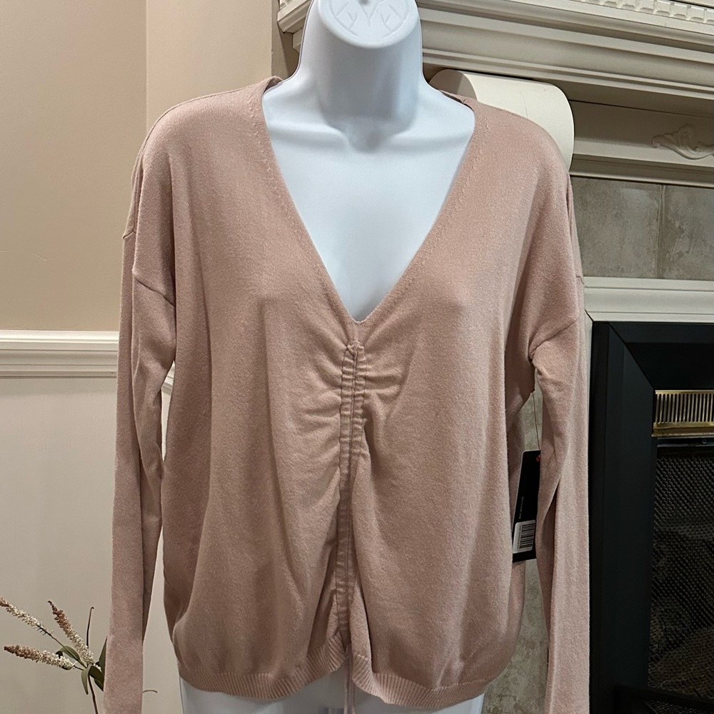 Shirred front sweater